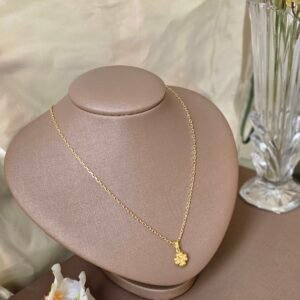 Cordão Elo Cadeado Fino com Pingente Trevo