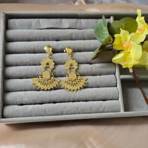 Brinco Feminino Dourado Mandala Floral