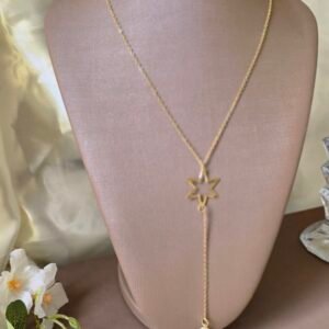 Colar Feminino Dourado Gravatinha Estrela