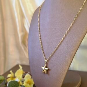 Cordão Elo Português Fino Com Pingente Estrela